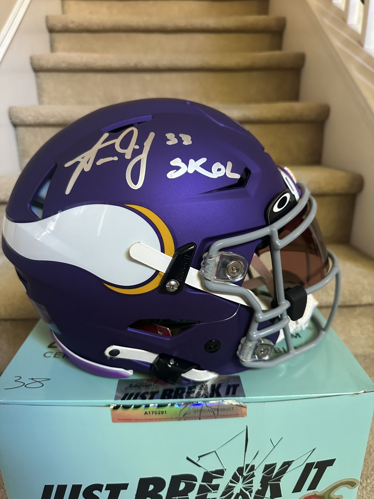 Dual Signed Autographed Minnesota Vikings Speedflex Helmet