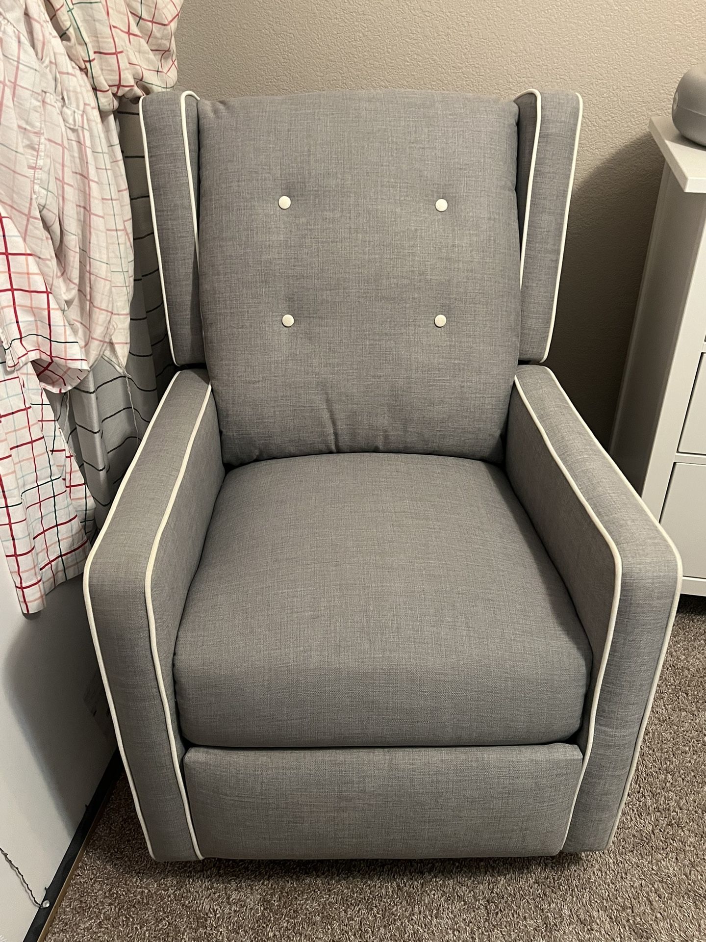 360° Swivel Glider, Recliner for Nursery, Rocking Chair, Nursing Chair, Glider for Living Room with High Back Gray
