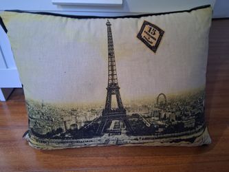 Vintage Paris Eiffel Tower Decorative Pillow rectangular 17 1/2" L x 3 1/2" W x 14" H