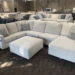 White Cream Sectional Couch
