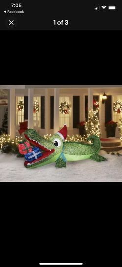 9 Feet Gator Christmas Inflatable 