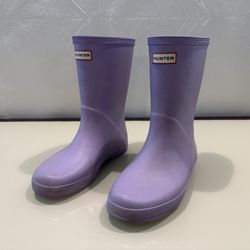 Hunter Kids First Classic Rain Boots (Purple, Size 2)