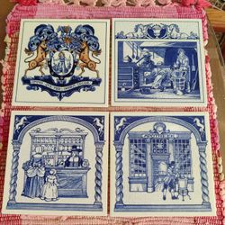 DELFT HOLLAND DECORATIVE TILES - SET OF 4