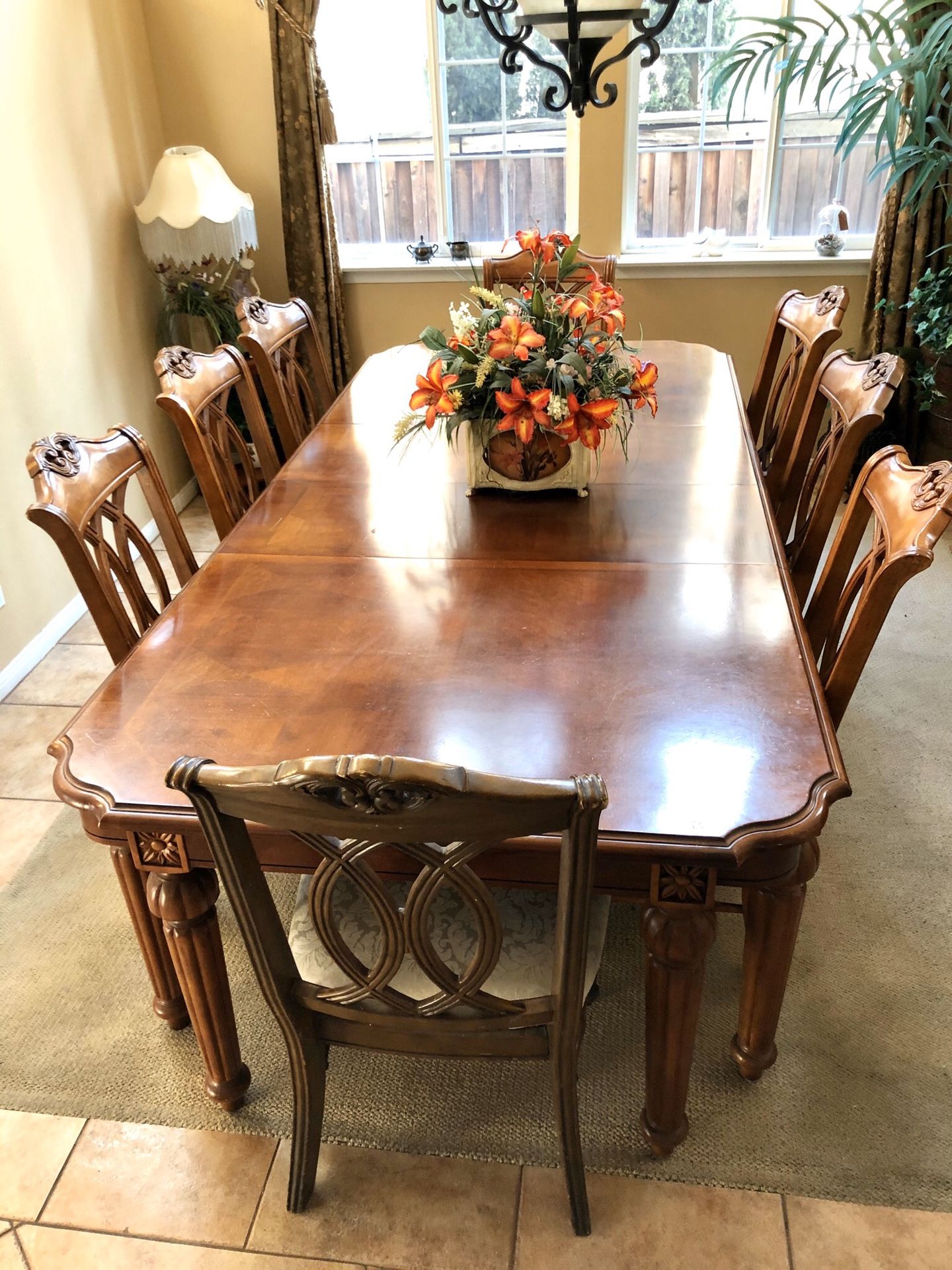 Dining Table Set 8 chairs Solid Wood