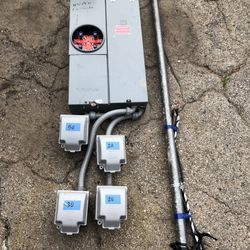 Temporary power pole fuse box with breakers ,, All 2024 Ca Code