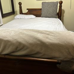 Solid Wood Bed Frame. $40