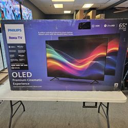 PHILLIPS 65 INCH OLED UHD ROKU TV'S IN STOCK 120HZ HDMI 2.1 BLUETOOTH W/WARRANTY - PAYMENT PLANS
