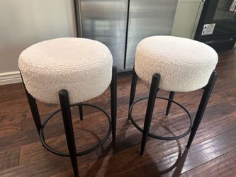 Backless Bouclé Barstools