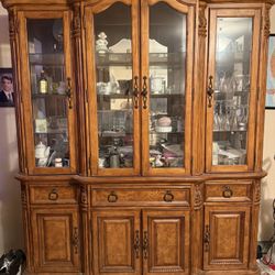 Real Wood Dinning Room China Cabinet  88”Hx75”W