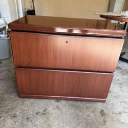 Large Cherry Wood File Cabinets