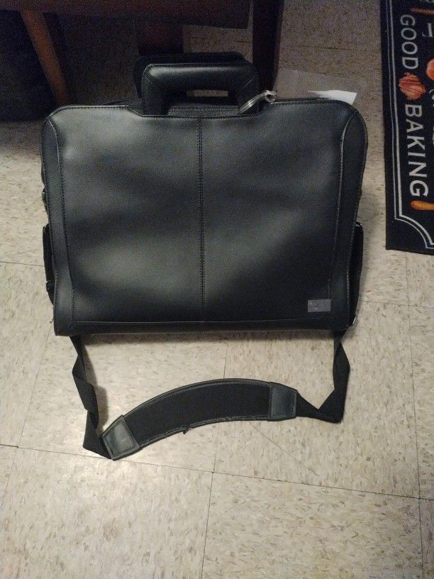Leather Dell Briefcase Bag With Shoulder Strap