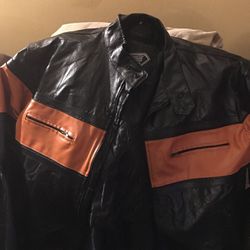 Motorcycle jacket black and orange