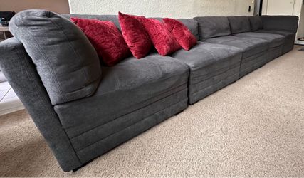 Gray 6-Seater Modular Sectional Sofa