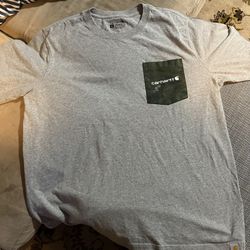 Carhartt Gray With Camo Pocket T-Shirt