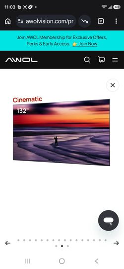 Awol Vision 132" Lenticular Cinematic ALR Screen for UST Projector