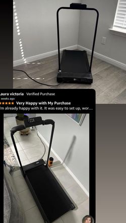 Walking Pad Treadmill for Home - Folding Treadmills with Handle Bar Portable Compact Fold up Indoor Foldable Handles Electric Walk Pads Small Spaces M