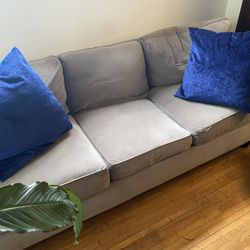 Gray Couch W/accent Pillows