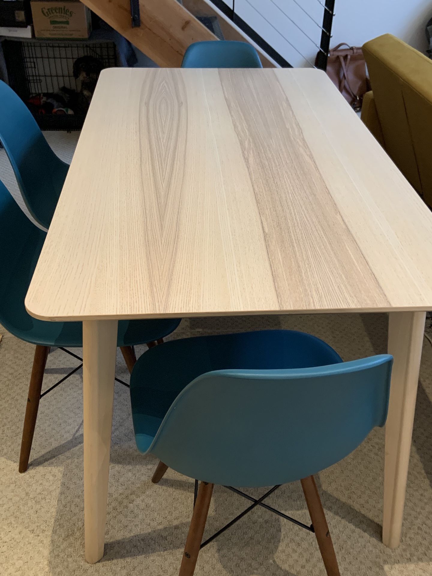IKEA Modern Mid-Century Dining Table Chair Furniture Set