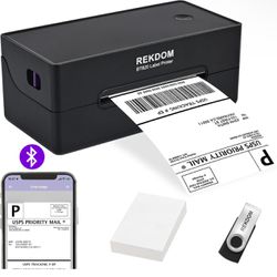 New REKDOM Bluetooth Label Printer, 4x6” Shipping Label Printer, Wireless Thermal Label Printer Compatible with Phone,Tablet and Windows, Amazon,Ebay,