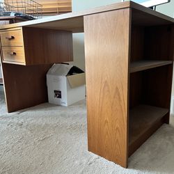 Wood Desk & Chair Set For Sale