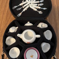 Vintage Barbie 2001 Mini Tea Set With Black VinoCase