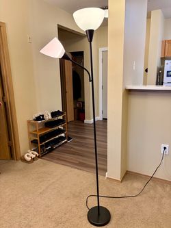 Black Floor Lamp with Reading Arm