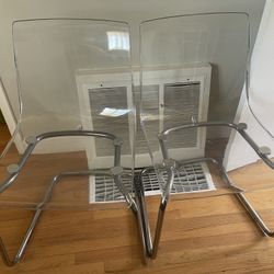 2x Ikea Tobias Clear Chairs
