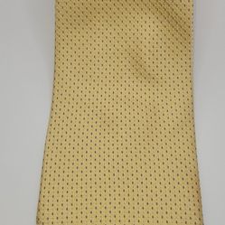 58x3.5 Perry Ellis Portfolio Necktie Gold Diamond Pattern Retro