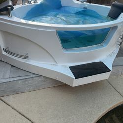 Hot Tub With Multiple Colors Lights And Music  220 Free Deliver White
