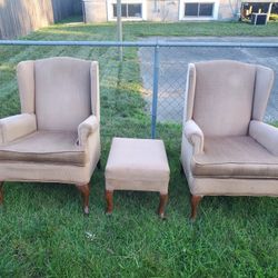 Light Pink Chairs+ottoman 