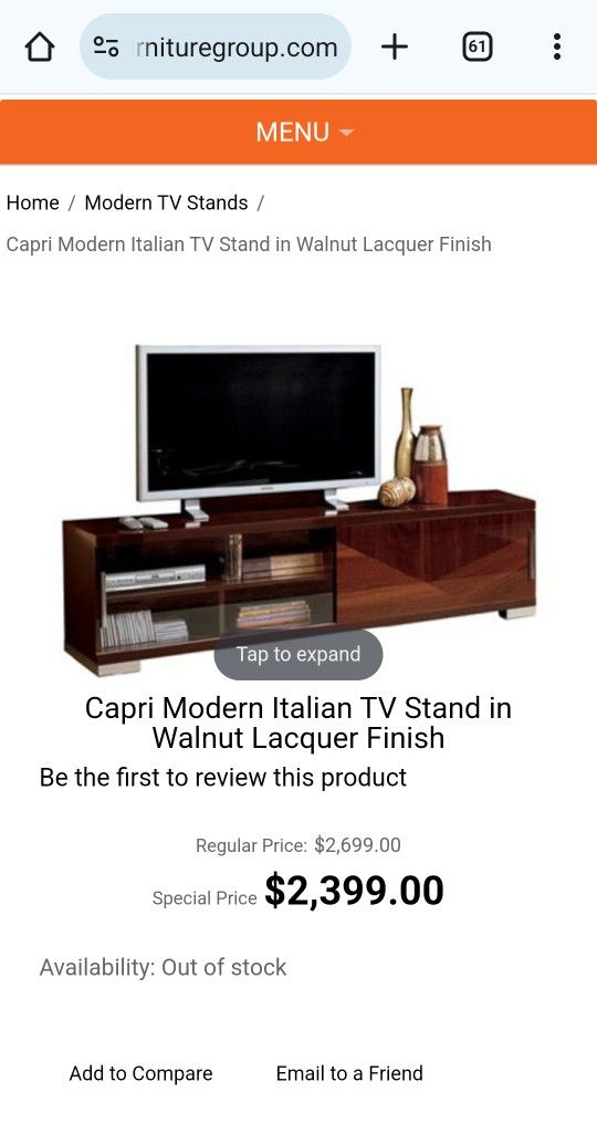 Italian Capri Modern TV Stand
