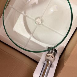 Bathroom sink vessel and sink drain