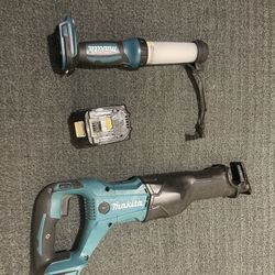 Makita Tools = Light With USB Charger and Sawzall