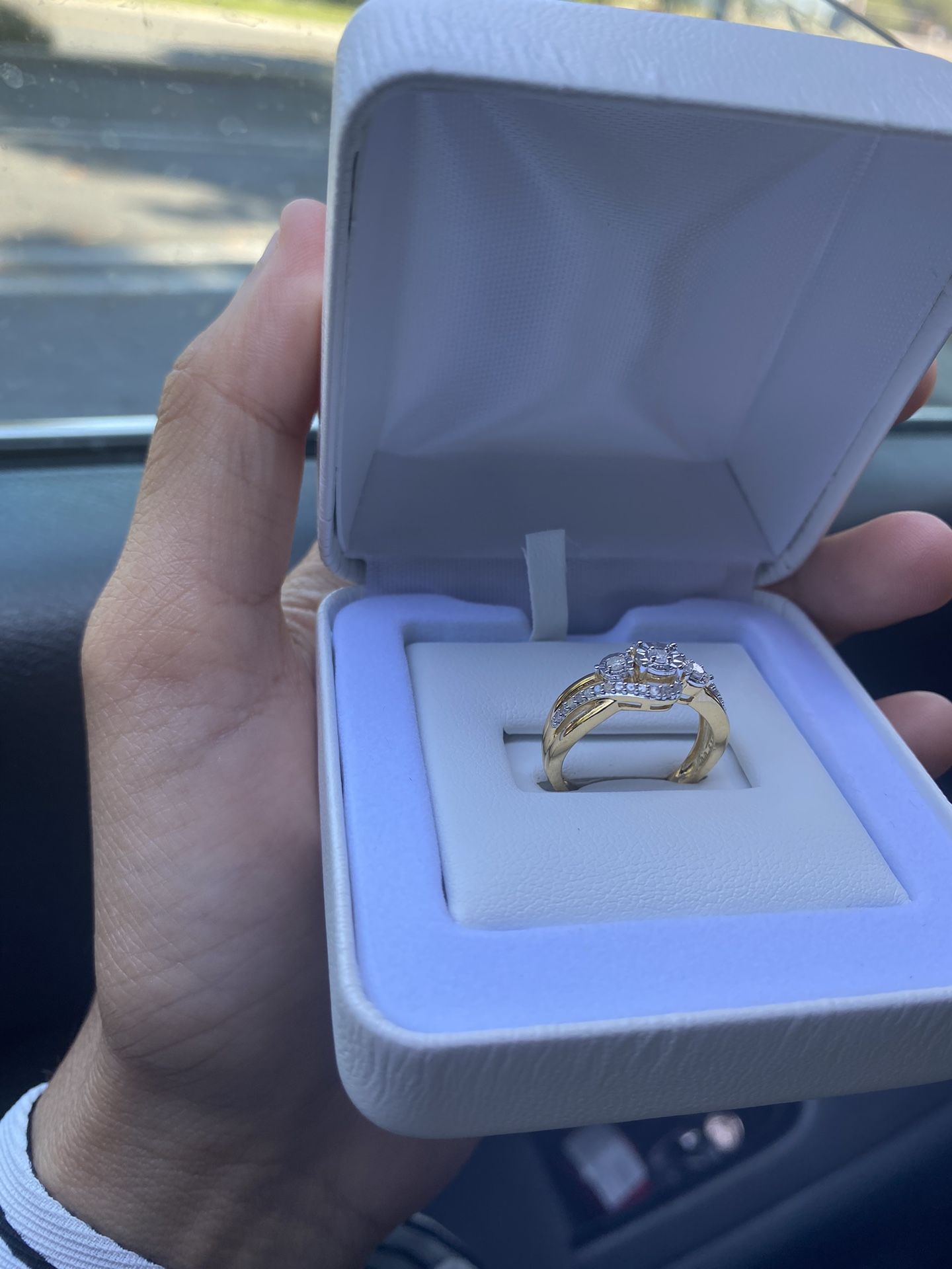 1/4 Ct Diamond Ring 18 K Gold Plated