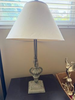 Ornate Table Lamp with White Shade