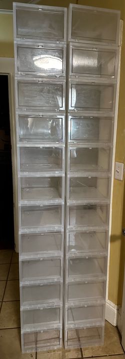 Lot of 24 Container Store Sneaker Containers - READ