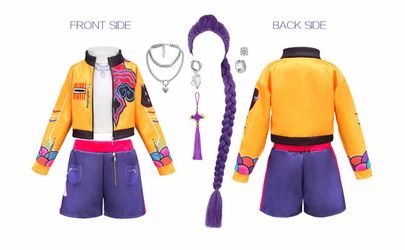 Demon Girls Cosplay Hunters Costume Top and Pants Set for 3–14 Yrs Events and Parties