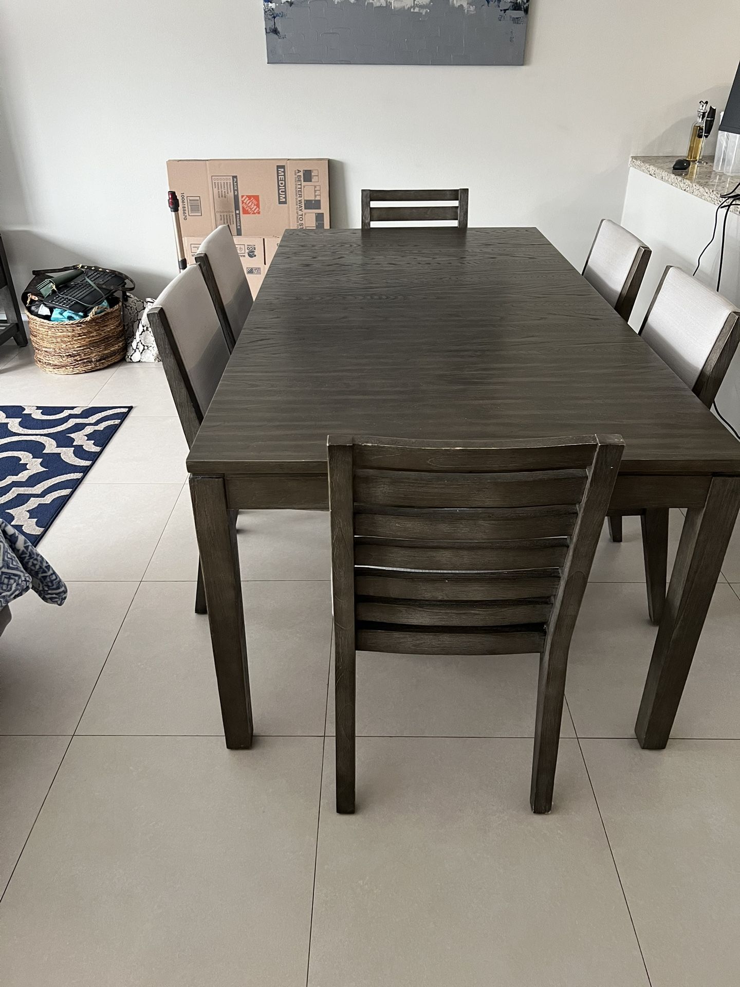 7 Piece City Furniture Dining Table Set-Free