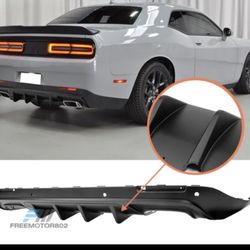 Fits 15-22 Dodge Challenger IKON V3 Style Rear Bumper Diffuser Matte Black PP