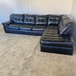 Black L-Shape Sectional Couch Sofa *Free Delivery*