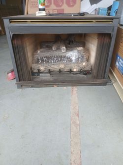 Gas Fireplace Insert with Faux Logs