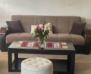 Loveseat, sofa, coffee table and ottoman