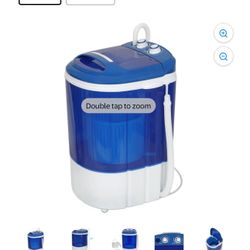 Zeny 6lbs Capacity Mini Washing Machine Compact Counter Top Washer w/Spin Cycle Basket and Drain Hose
