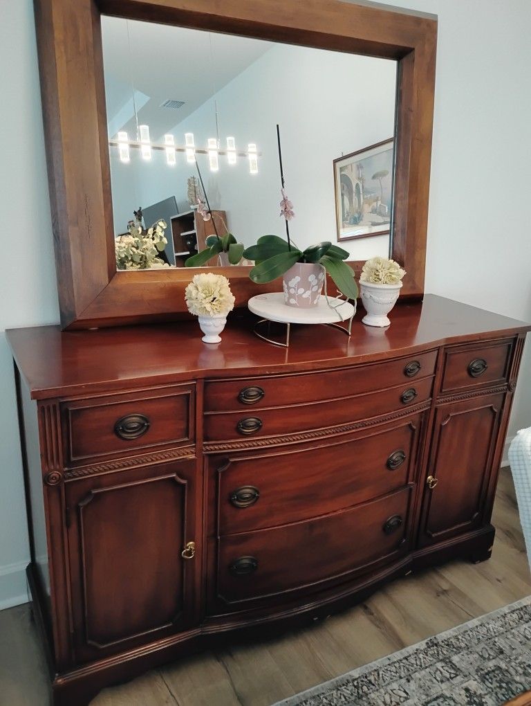 Mahogany Buffet And Mirror