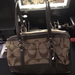 Caoch Signature Brown Purse And Signature Matching Wallet