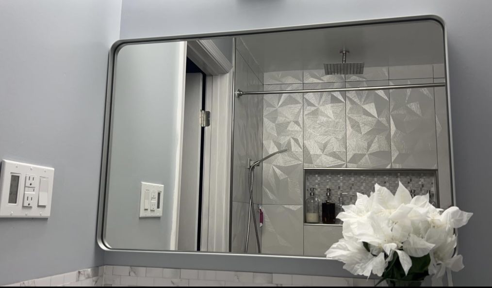Silver Framed Bathroom Mirror