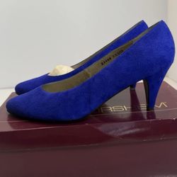 Florsheim Women’s Blue Suede Pumps Size 7.5 B Heels Classic Leather
