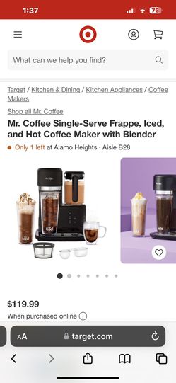 Mr. Coffee Frappe Machine brand new payed $119.99 looking for $60 lmk thank  you for Sale in San Antonio, TX - OfferUp