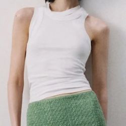 Green Tweed Skirt