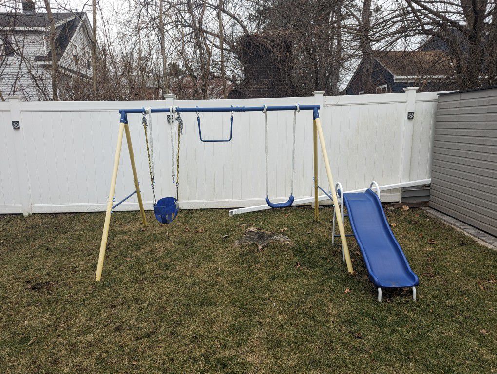 Great condition swingset and slide